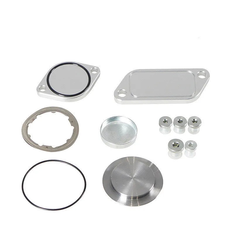 Silver aluminium alloy automotive valve cover for exhaust gas recirculation plug systems