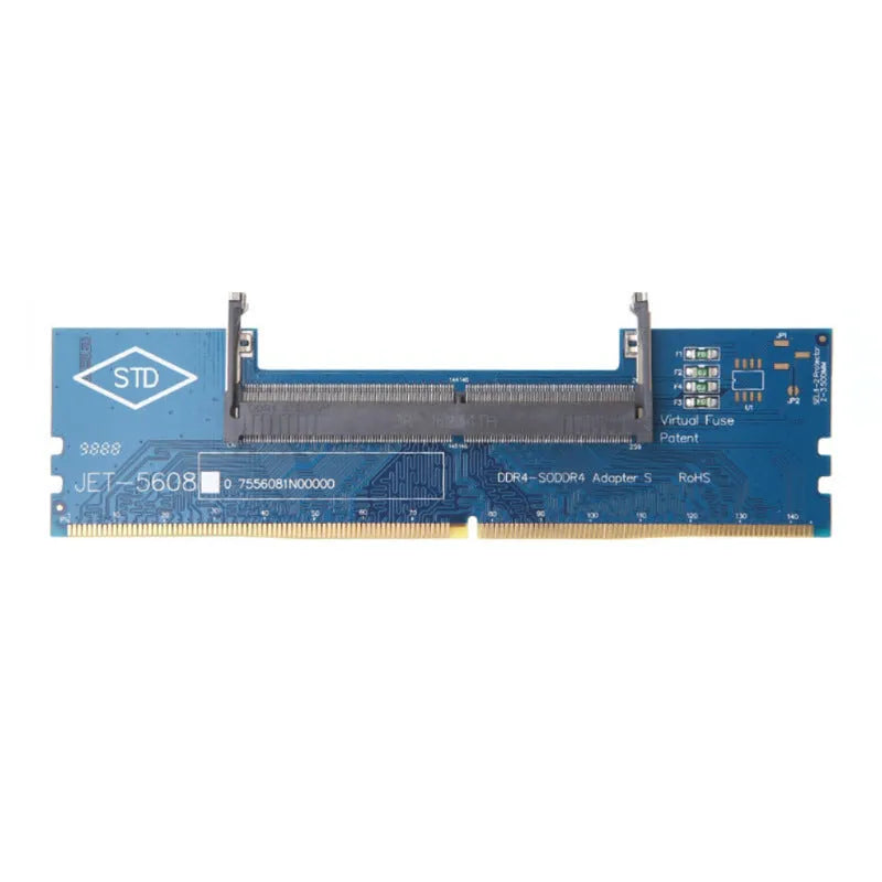 DDR4 laptop to desktop memory adapter card with electrostatic packaging and included memory stick