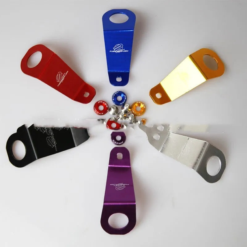 Aluminium alloy radiator mounting bracket for Honda Civic EG in anodised red finish.