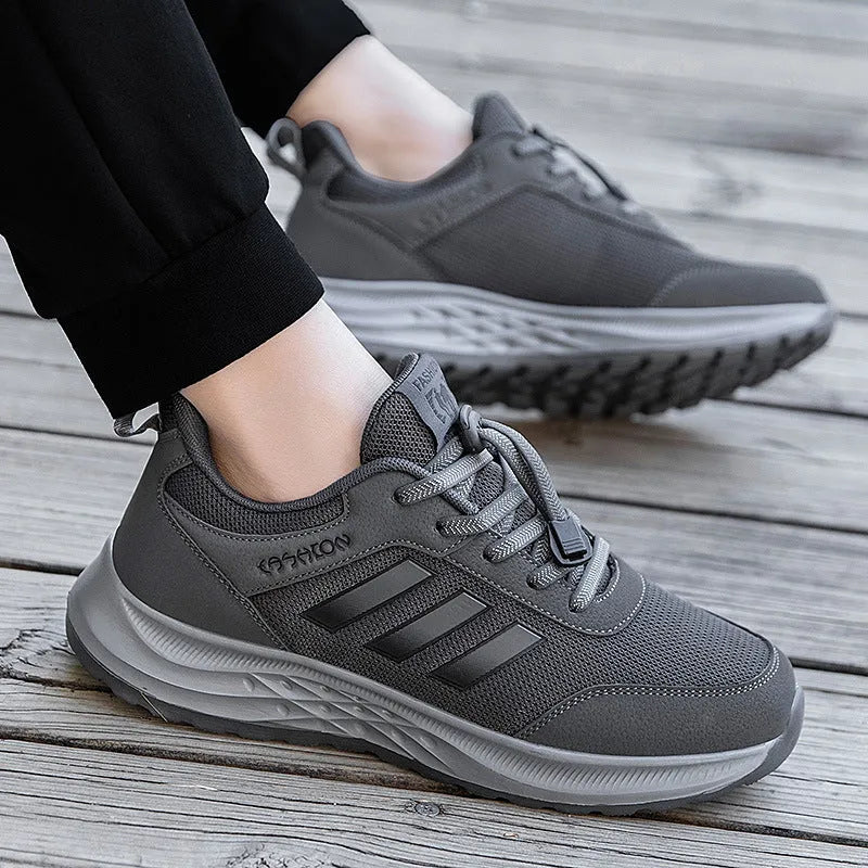 Men's and women's elastic band mom shoes with mesh upper in multiple colours and sizes.