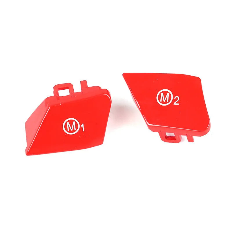 BMW steering wheel M1 and M2 mode button accessories in red and blue colour options