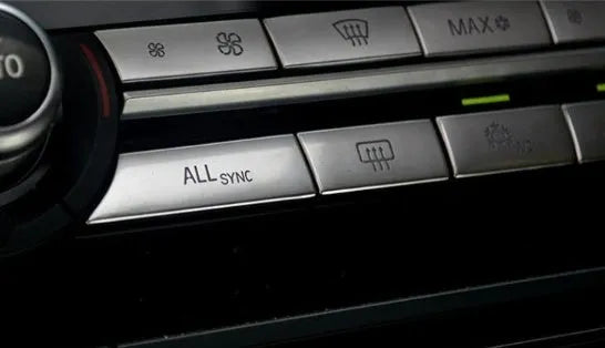 Silver car air conditioning button panel replacement set with CD digital button stickers