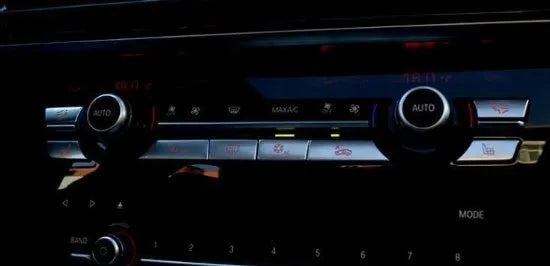 Silver car air conditioning button panel replacement set with CD digital button stickers