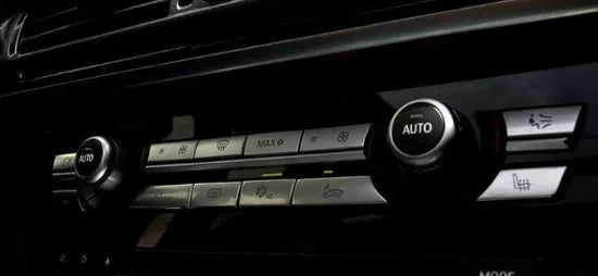 Silver car air conditioning button panel replacement set with CD digital button stickers