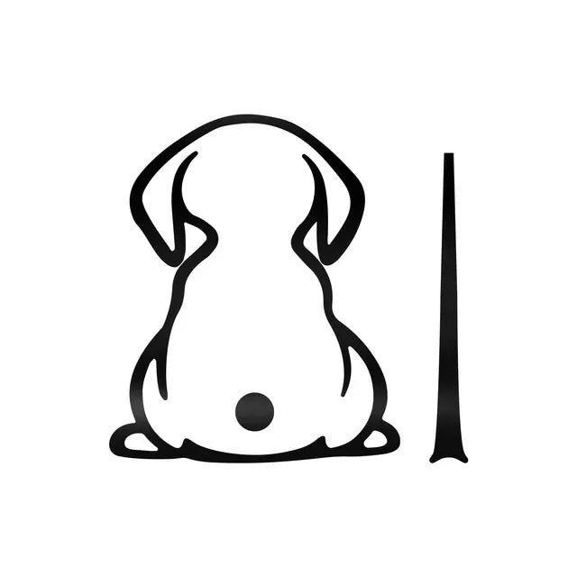 Cartoon cat design car sticker in various colours on rear car window glass.