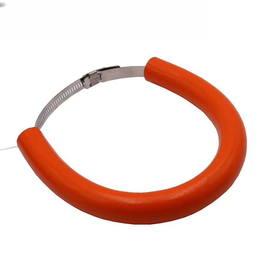 Universal motorcycle exhaust pipe anti-drop wiring kit in black, blue and orange colours with included gasket