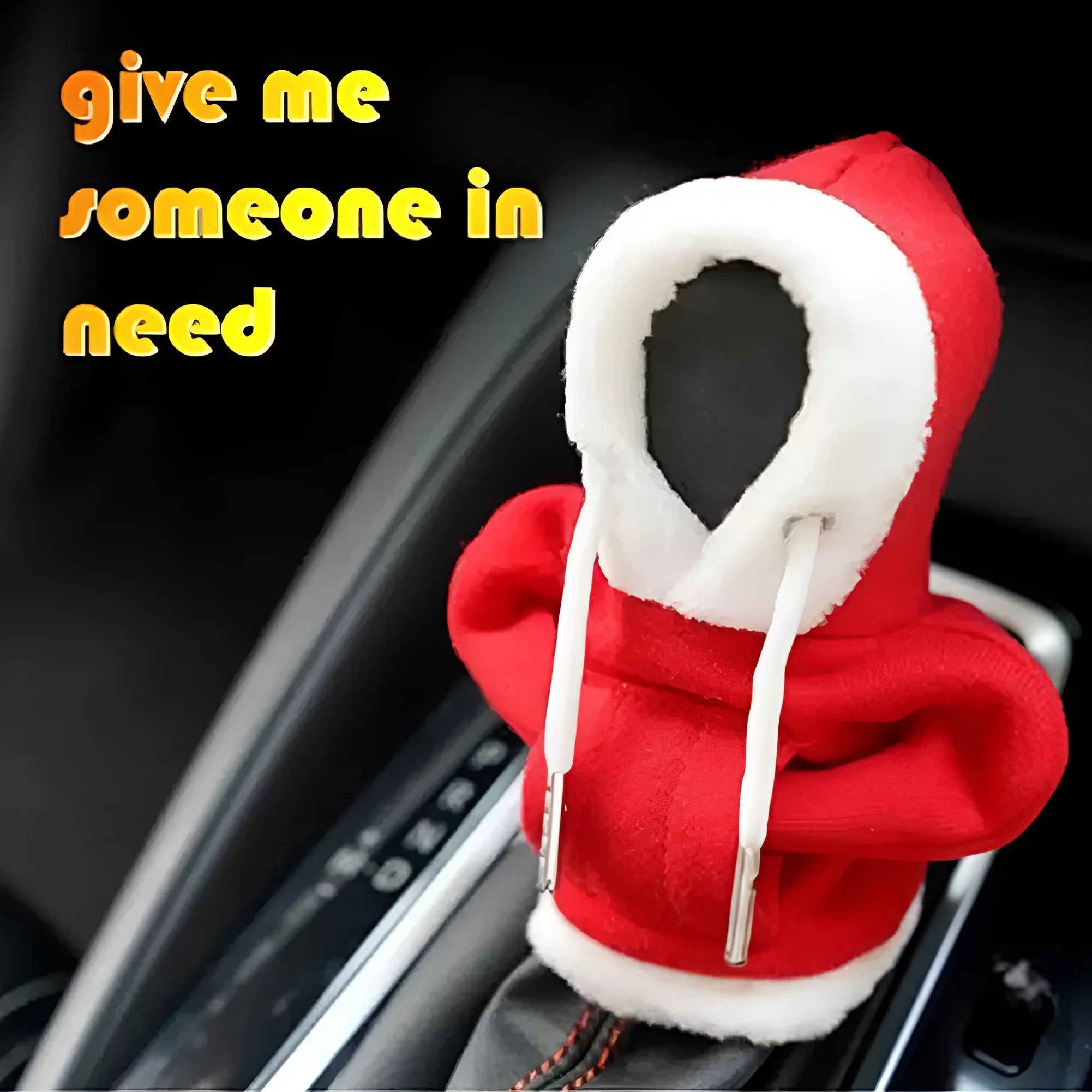 Polyester gear lever hood cover for cars in red and green Christmas colours.