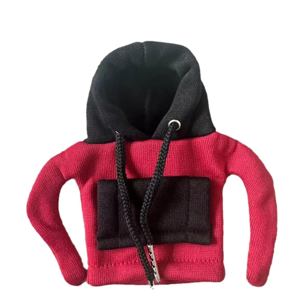 Polyester gear lever hood cover for cars in red and green Christmas colours.