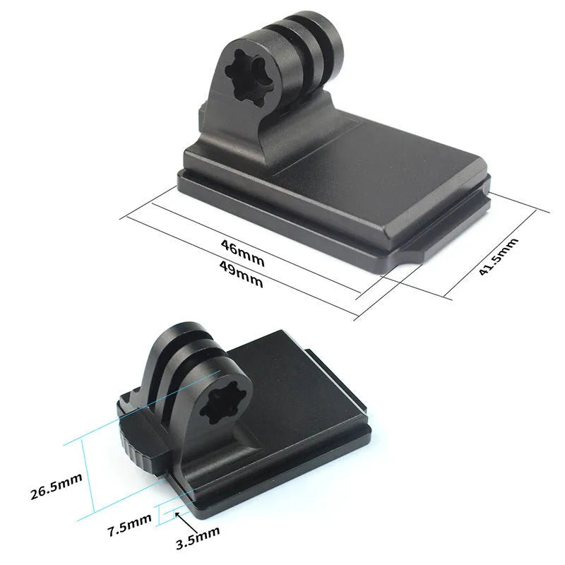 Black aluminium alloy helmet holder with quick-release bracket for GoPro 3 and 4 cameras