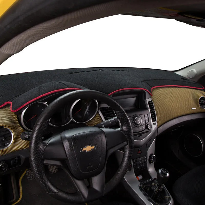 Silicone non-slip dashboard light proof pad for old Toyota Prado in black with coloured edge trim.