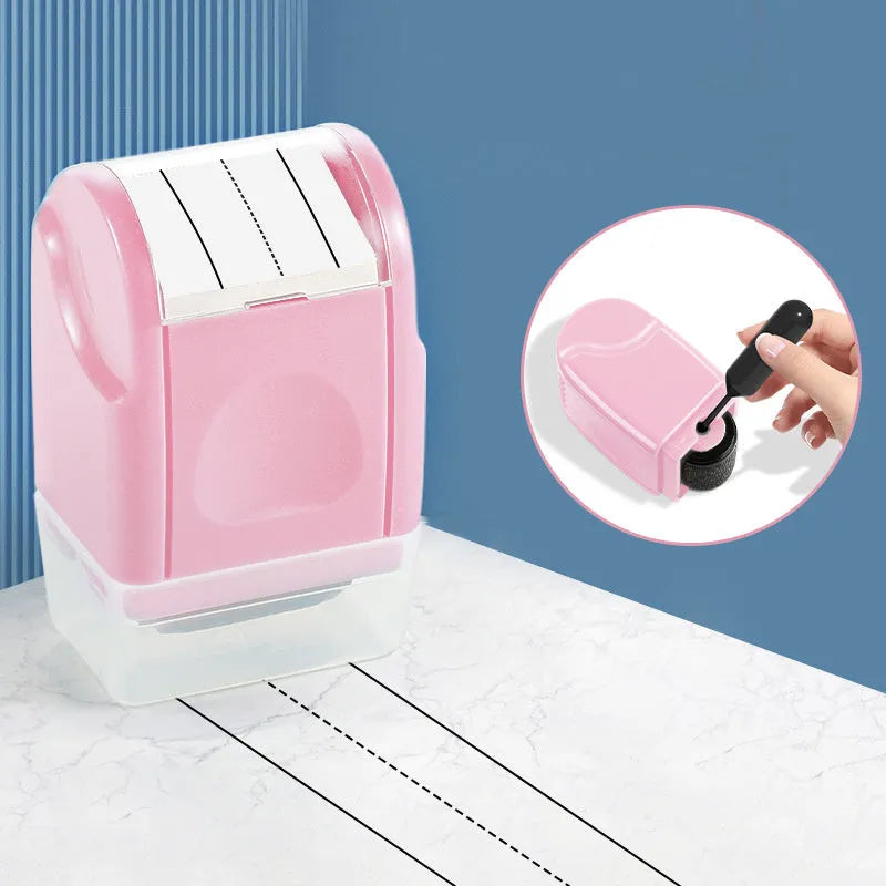 Plastic rectangular roller seal for creating English lines in seven colour options