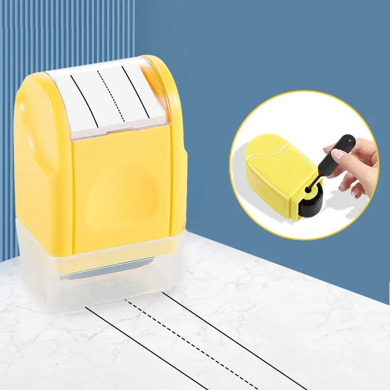Plastic rectangular roller seal for creating English lines in seven colour options