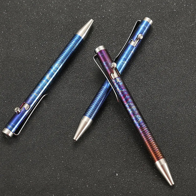 Titanium alloy gun bolt handle ballpoint pen with magic colour finish