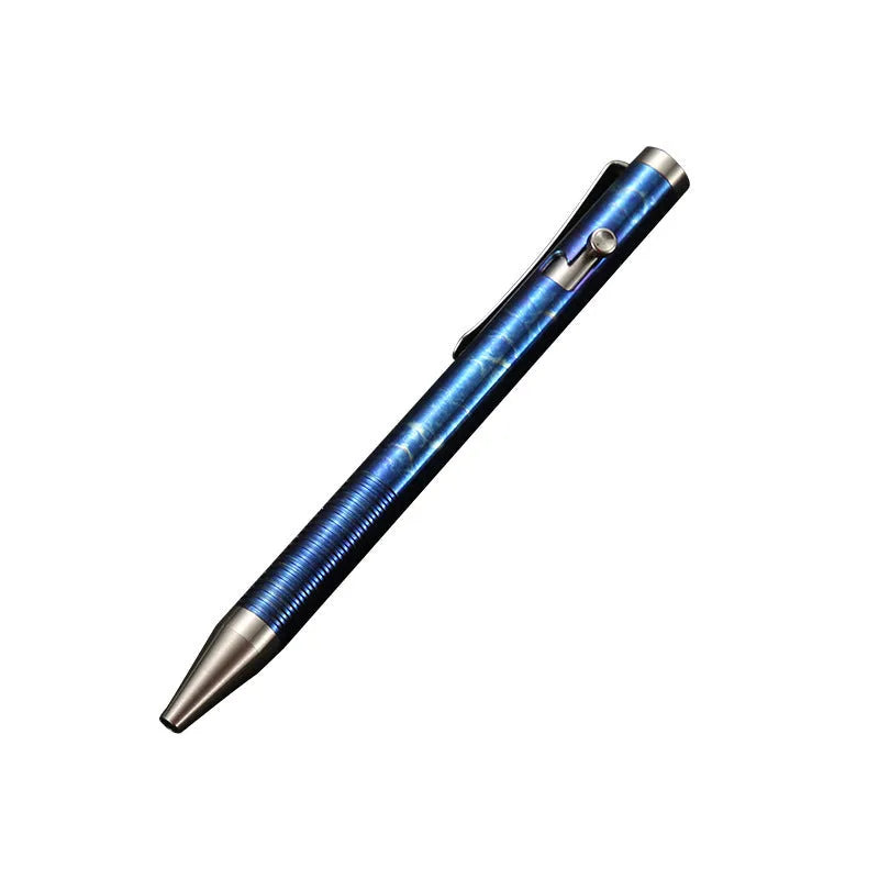 Titanium alloy gun bolt handle ballpoint pen with magic colour finish