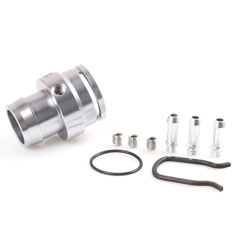 Black titanium alloy vacuum adapter tee with three 10mm threaded ports for engine vacuum lines.