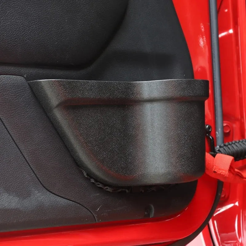 Black aluminium alloy car interior storage box with net pocket for behind-seat organisation