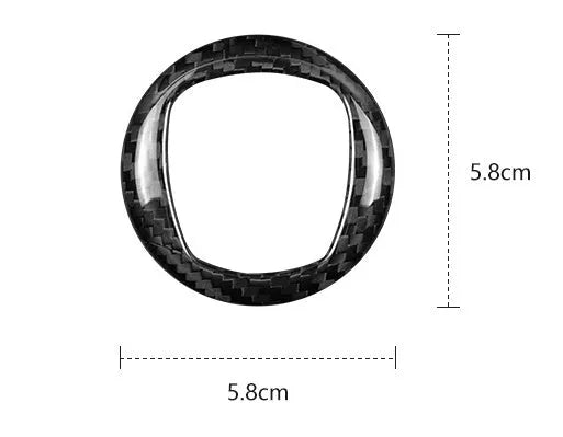 Real dry carbon fibre steering wheel decorative sticker frame in black or red, 280mm size