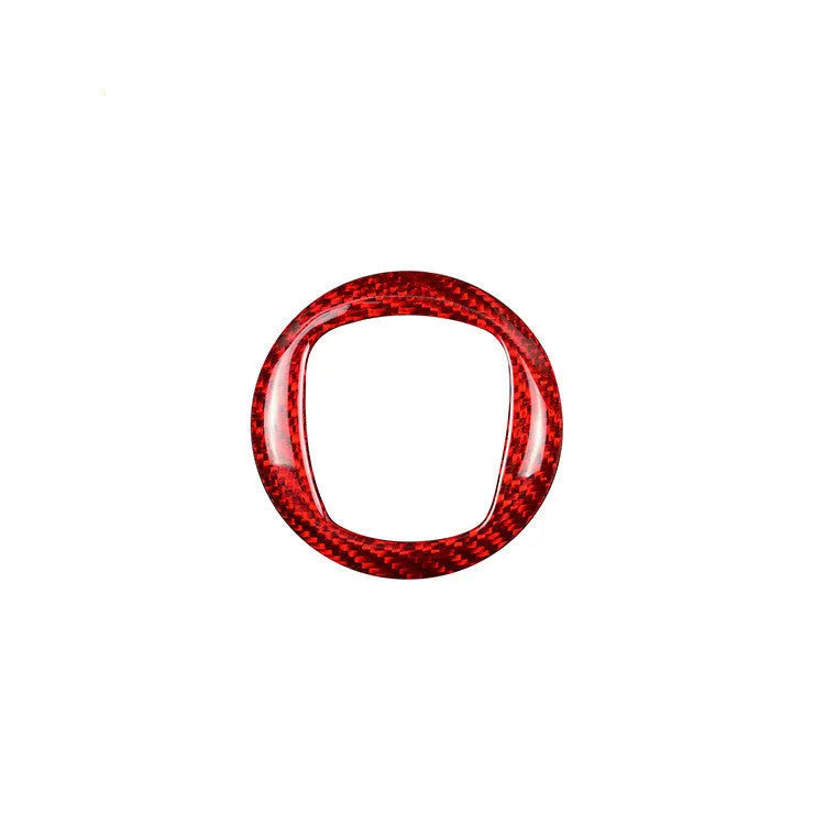 Real dry carbon fibre steering wheel decorative sticker frame in black or red, 280mm size