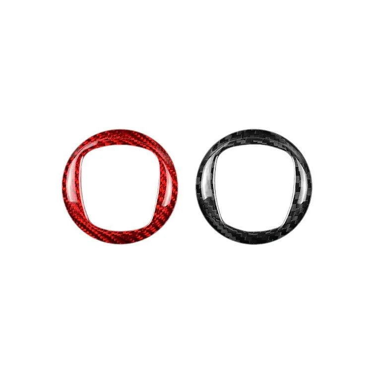 Real dry carbon fibre steering wheel decorative sticker frame in black or red, 280mm size