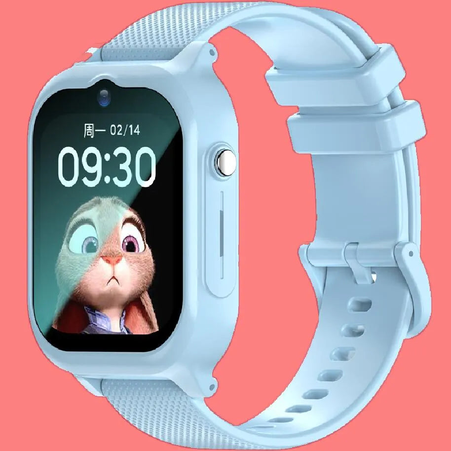 Waterproof smartwatch with square IPS dial and silicone strap in aqua blue colour