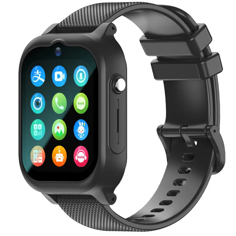 Waterproof smartwatch with square IPS dial and silicone strap in aqua blue colour
