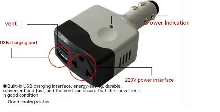 Car power supply transformer charger with USB output for cigarette lighter socket mobile device charging