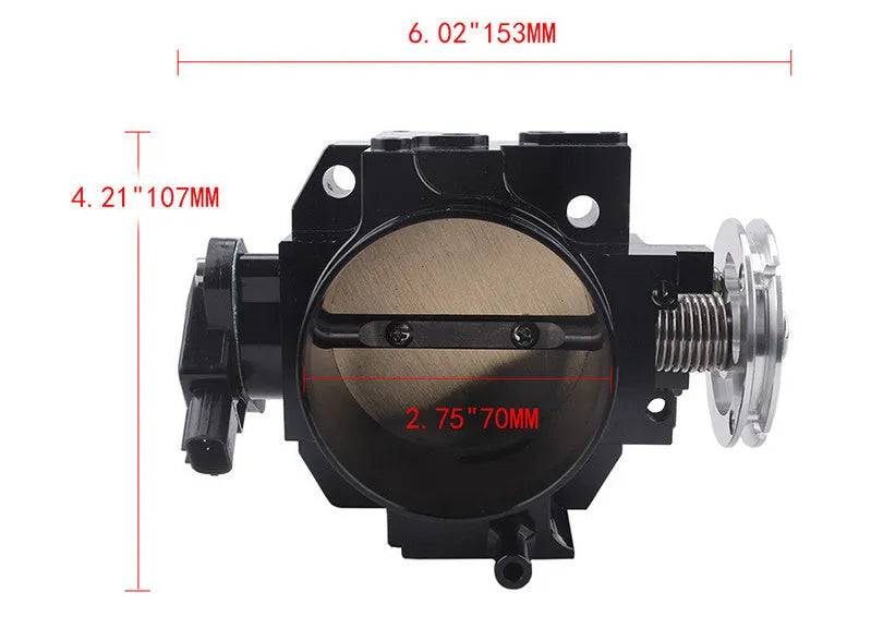 Aluminium throttle body for Honda K20A engine with 70mm diameter and sensor connection