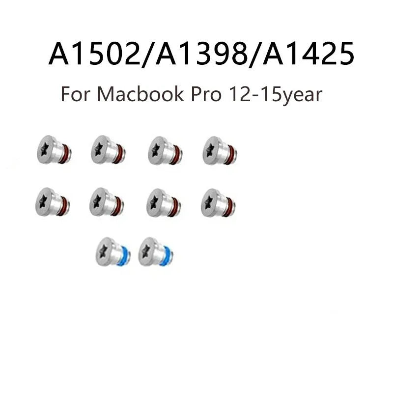 Ten small metal screws for MacBook Pro Retina A1502 A1398 A1425 bottom shell replacement.