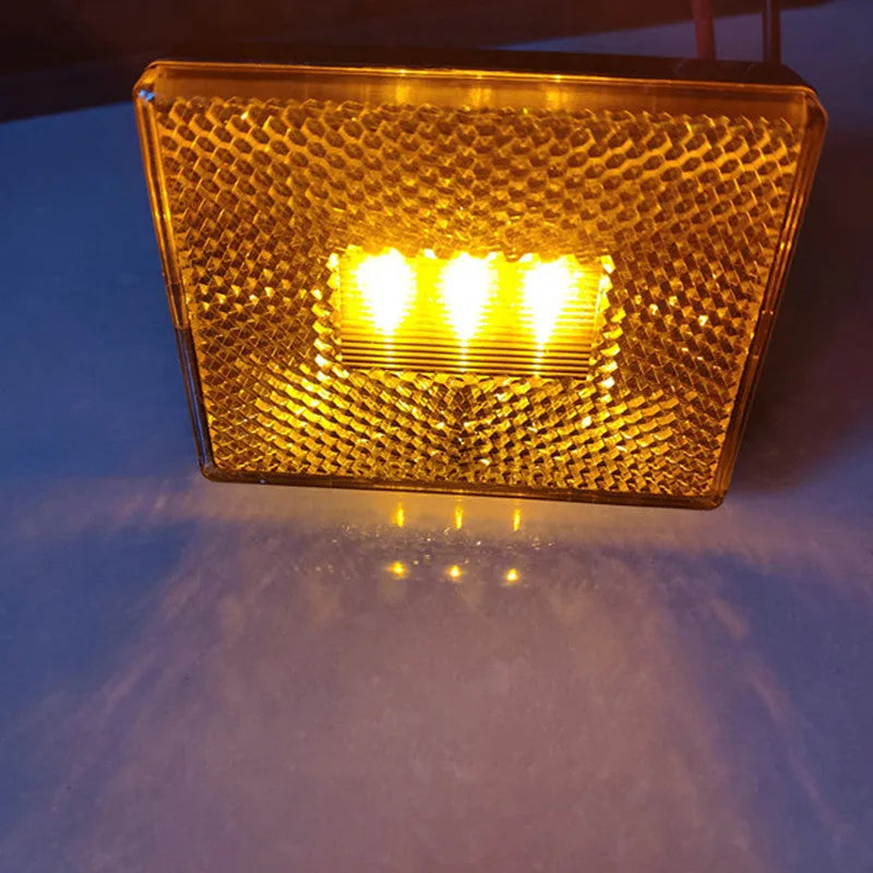 LED trailer side clearance lamp with transparent UV PC cover in red and yellow options