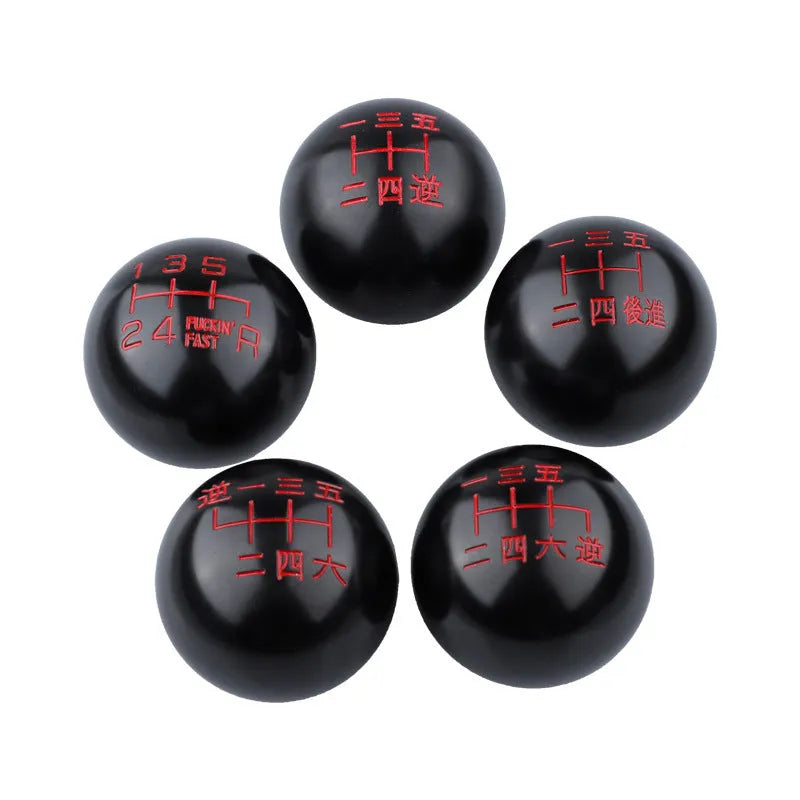 Aluminium alloy round car gear shift head for general modification in one of five colour styles.