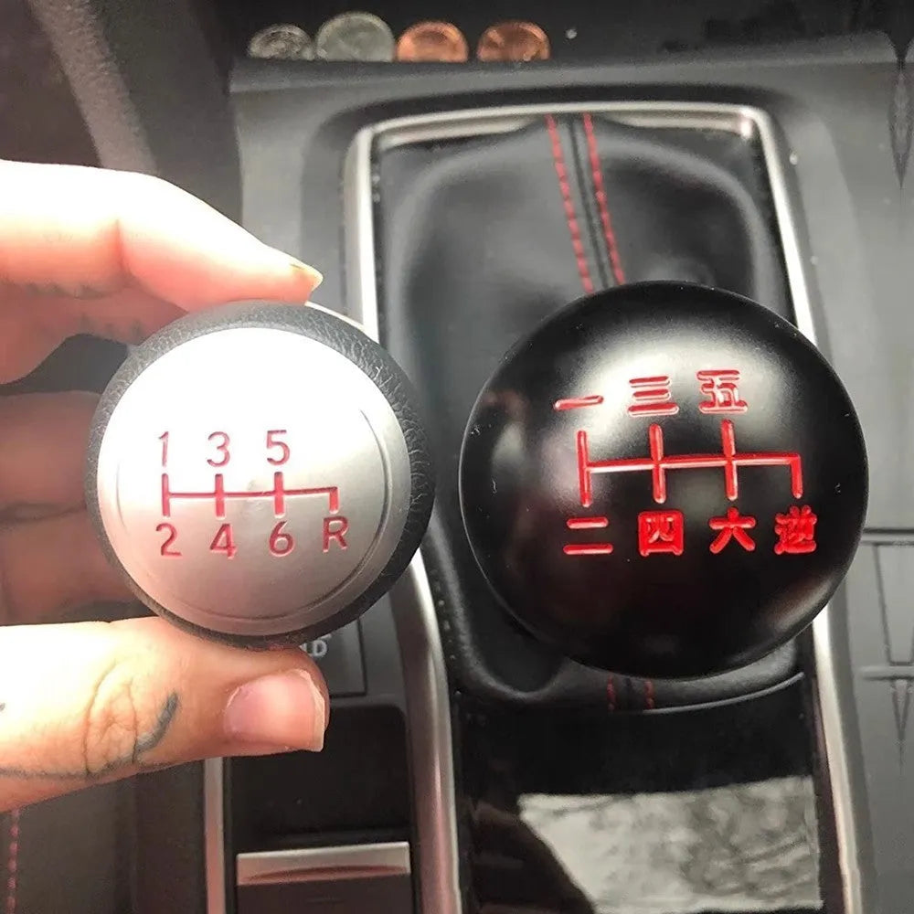 Aluminium alloy round car gear shift head for general modification in one of five colour styles.