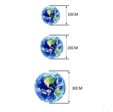 Glow in the dark 3D Earth wall sticker showing planet design in multiple size options