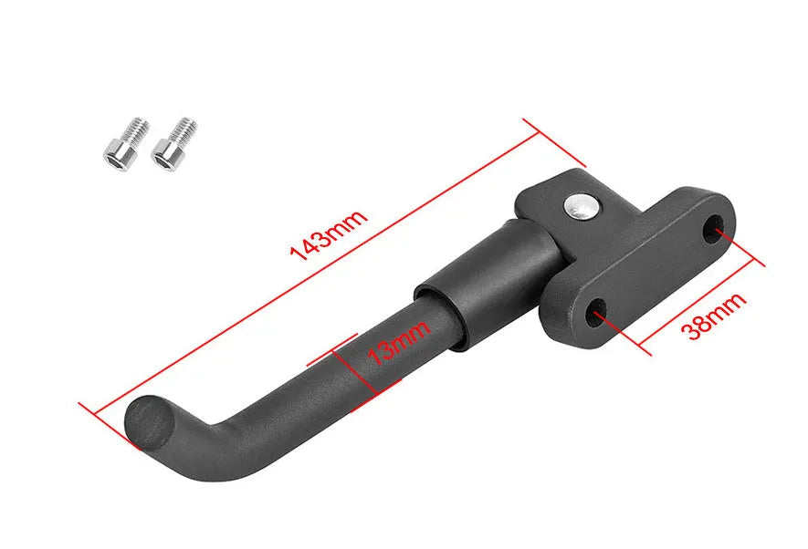 Aluminium electric scooter foot brace accessory in black, white or grey with mounting screws