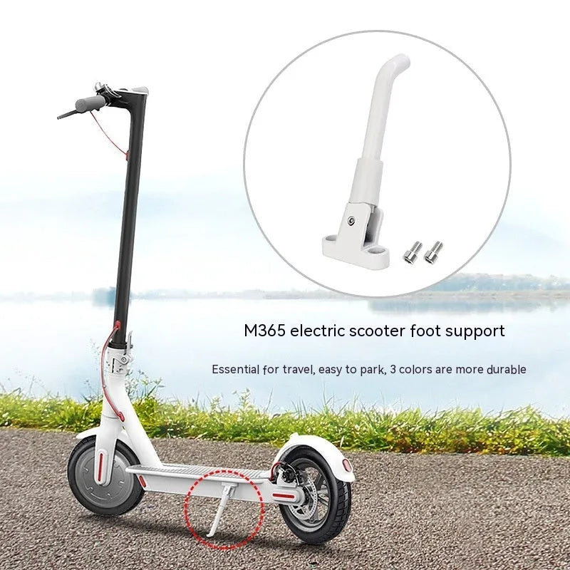 Aluminium electric scooter foot brace accessory in black, white or grey with mounting screws