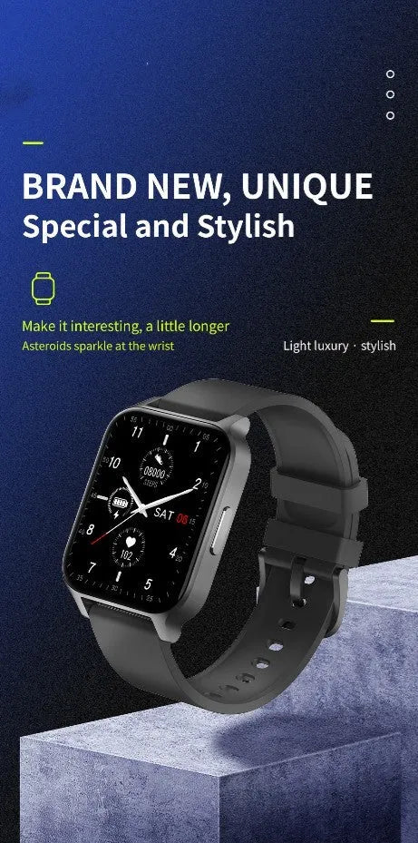 Smart health detection watch with TFT color screen showing heart rate and blood oxygen data on wrist