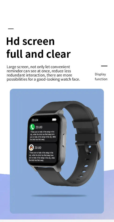 Smart health detection watch with TFT color screen showing heart rate and blood oxygen data on wrist