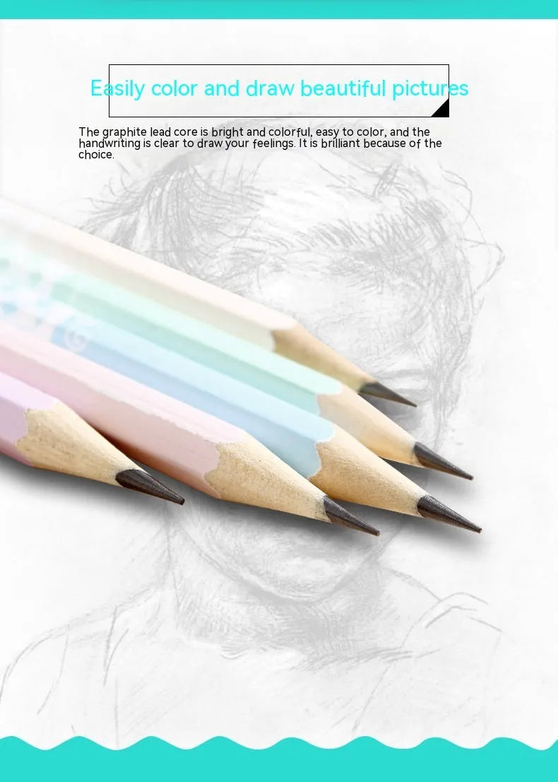 Basswood six-angle technical drawing pencil with HB lead for thermal transfer applications