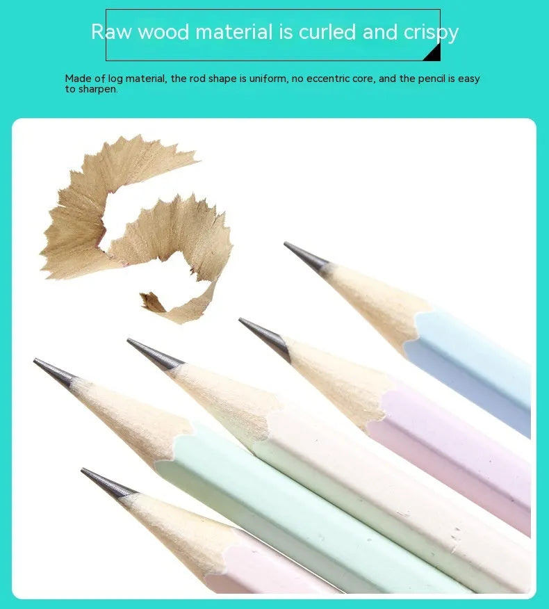 Basswood six-angle technical drawing pencil with HB lead for thermal transfer applications
