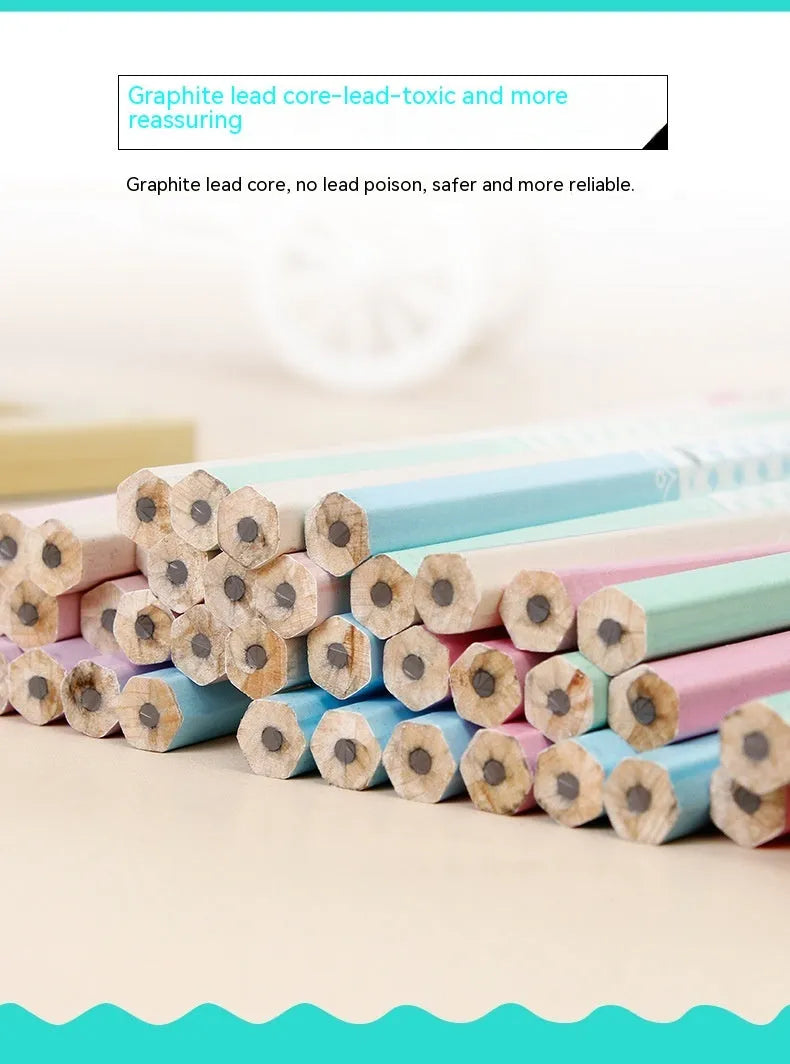Basswood six-angle technical drawing pencil with HB lead for thermal transfer applications