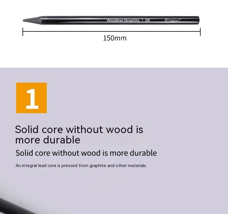 Carbonized Pencil Suit showing six graphite pencils and three carbonized pencils on wooden casing with suction card packaging