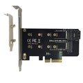 M.2 SSD adapter card expansion card with dual M.2 slots and PCIe X4 interface, black colour