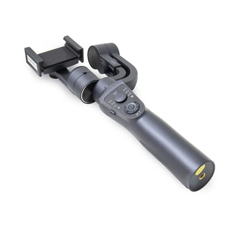 Black three-axis handheld phone gimbal stabiliser with tripod and hard case accessories