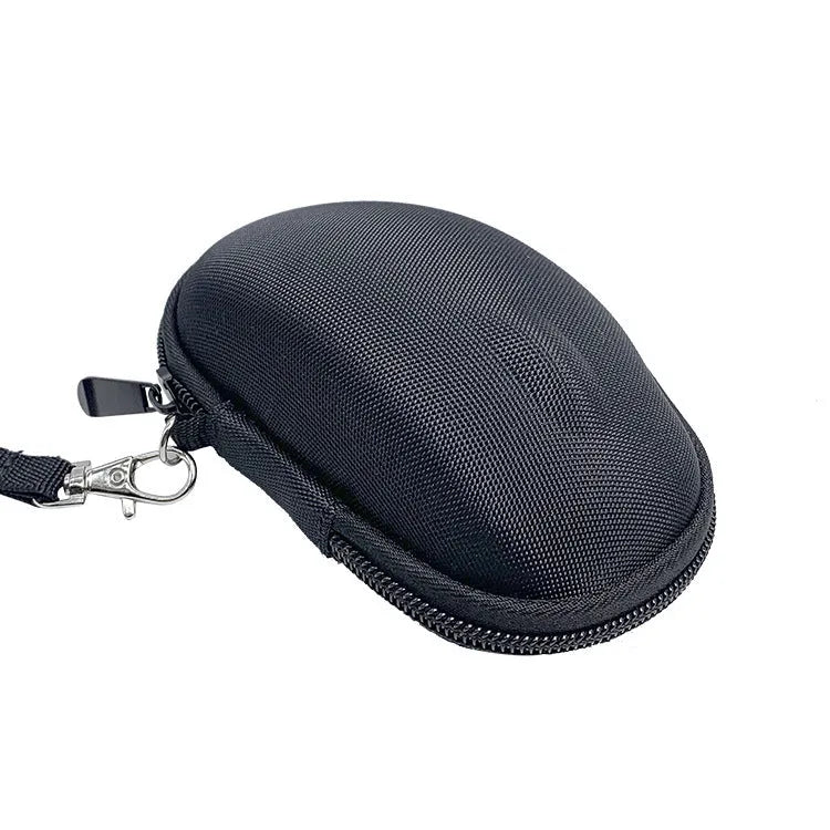 Black nylon mouse protective case with grey interior for Logitech M720 with EVA foam padding