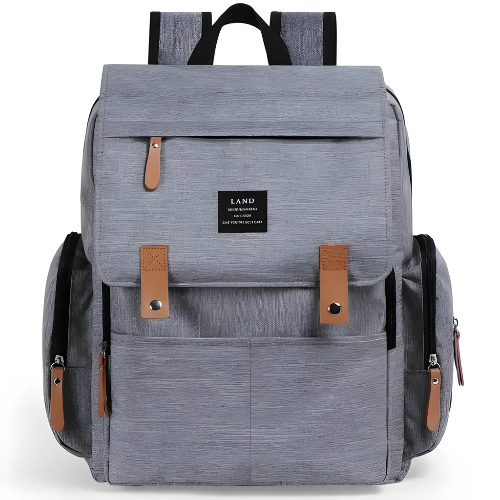 LAND Mommy large capacity diaper backpack with changing mat in oxford cloth