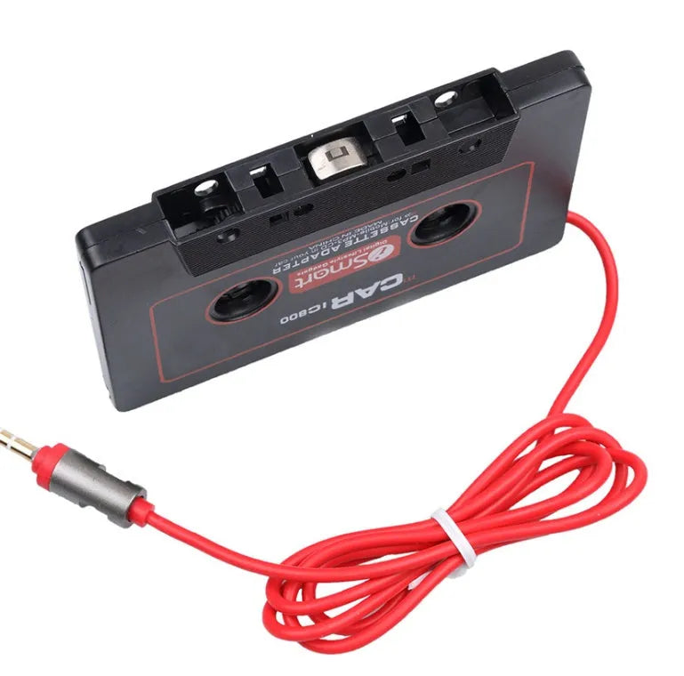 Black car cassette adapter converter with 3.5mm jack for MP3 players to car stereo systems