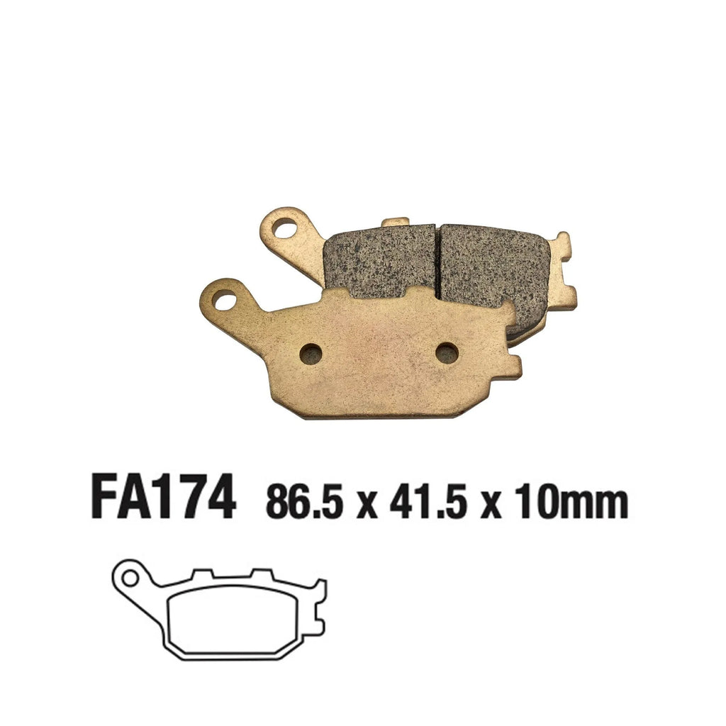 Set of black sintered rear brake pads for Honda CBR954RR and CBR929RR motorcycles