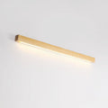 Walnut colour wooden log design LED strip wall lamp in three lengths on a modern wall.