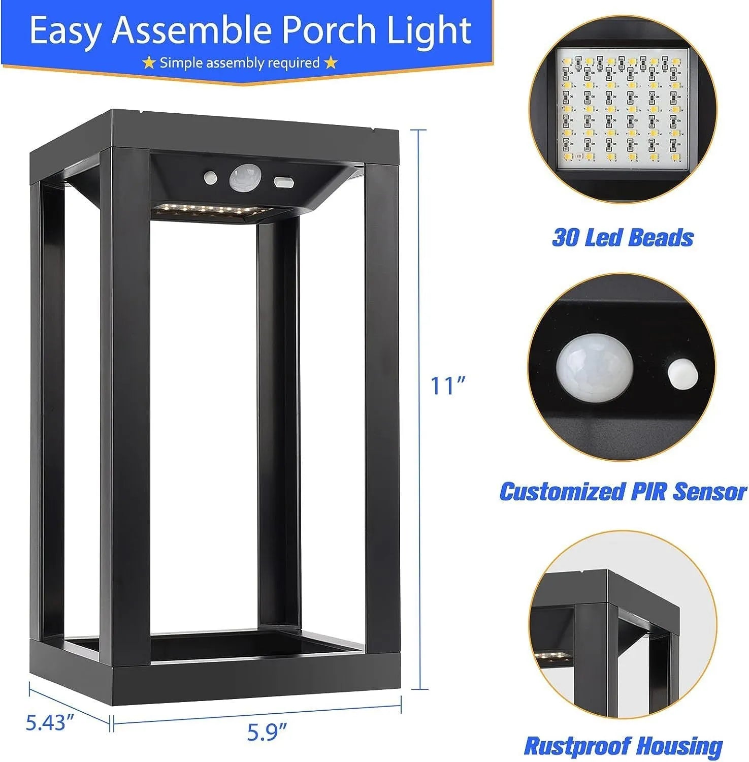 Modern Chinese outdoor wall lamp with solar panel and IP65 waterproof rating for garden courtyard use