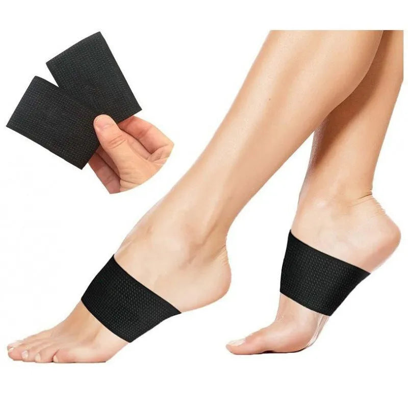 Elastic flat foot support bandage with arch support in heart style or plain design