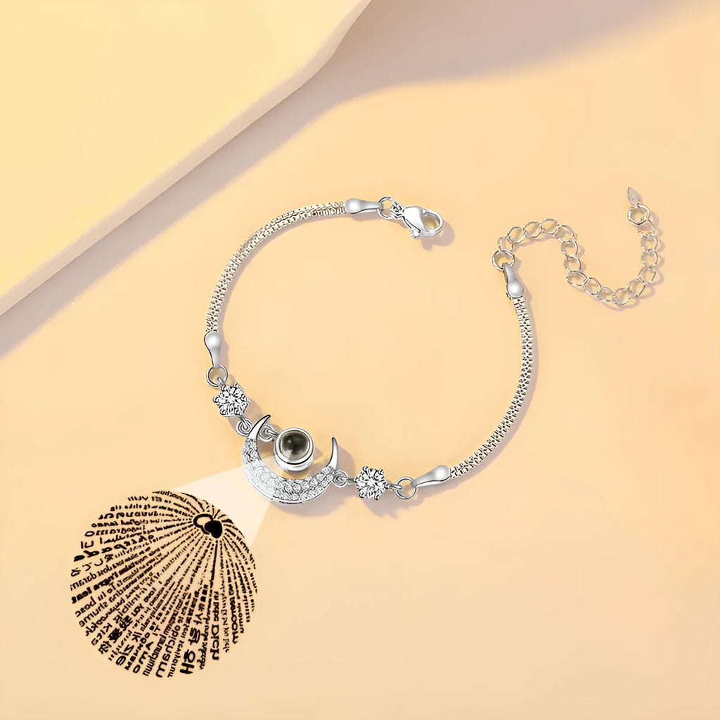 Korean style projection star moon bracelet copper diamond inlay rose gold silver charm